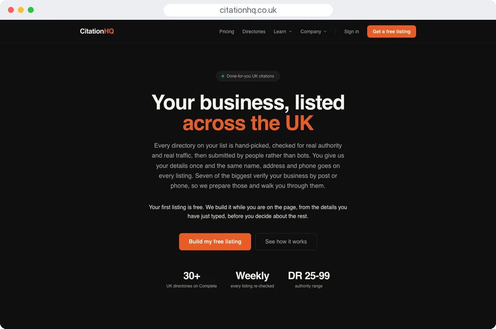 CitationHQ homepage (citationhq.co.uk)