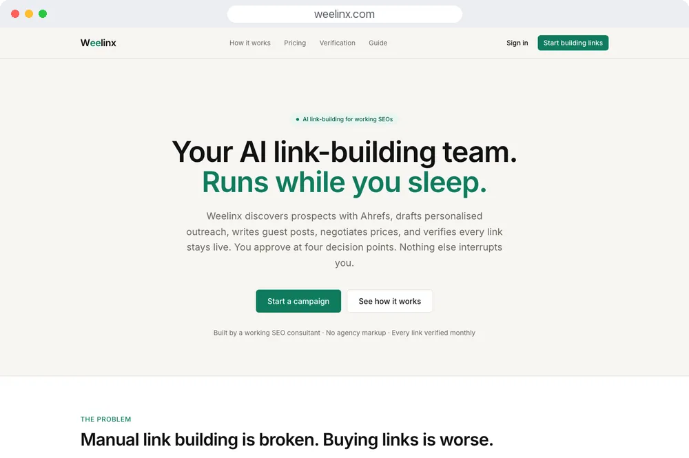Weelinx homepage (weelinx.com)